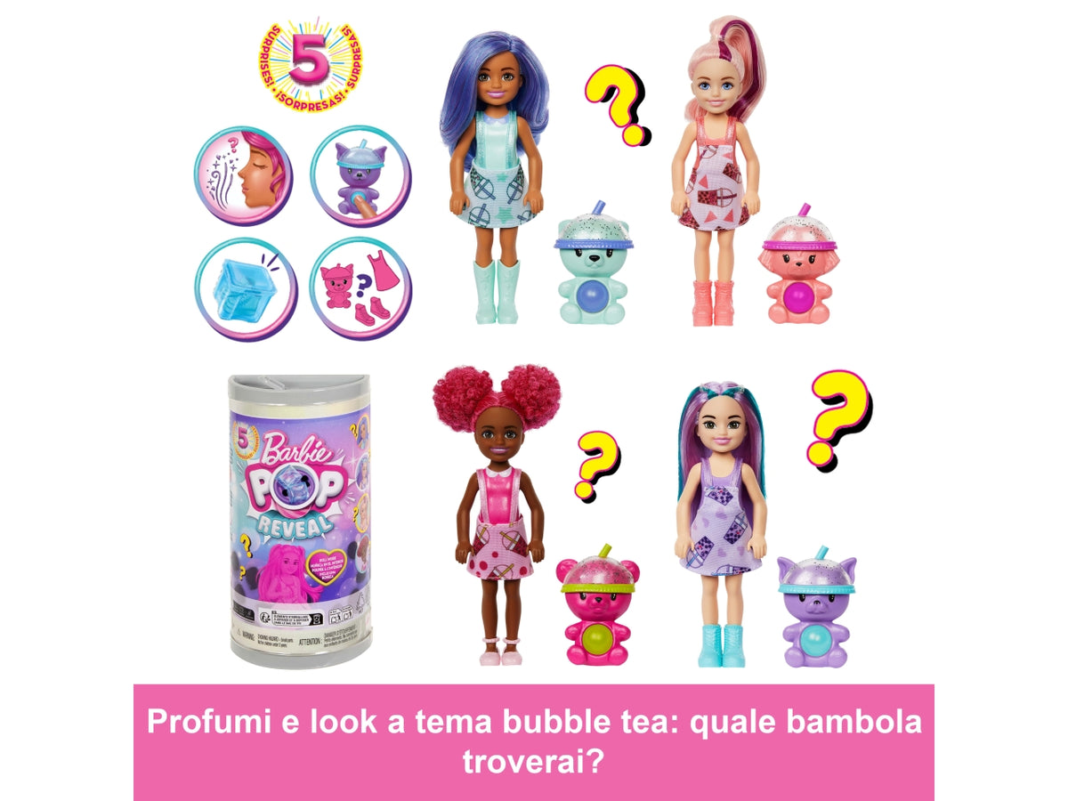 Barbie Pop reveal bubble Chelsea, bambole casuali per bambine 5 cm 3+ Mattel $