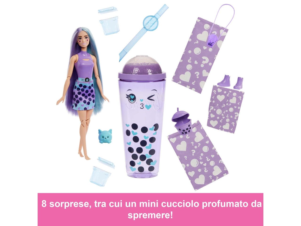 Barbie Pop reveal bubble, bambole casuali per bambine 11cm 3+ Mattel