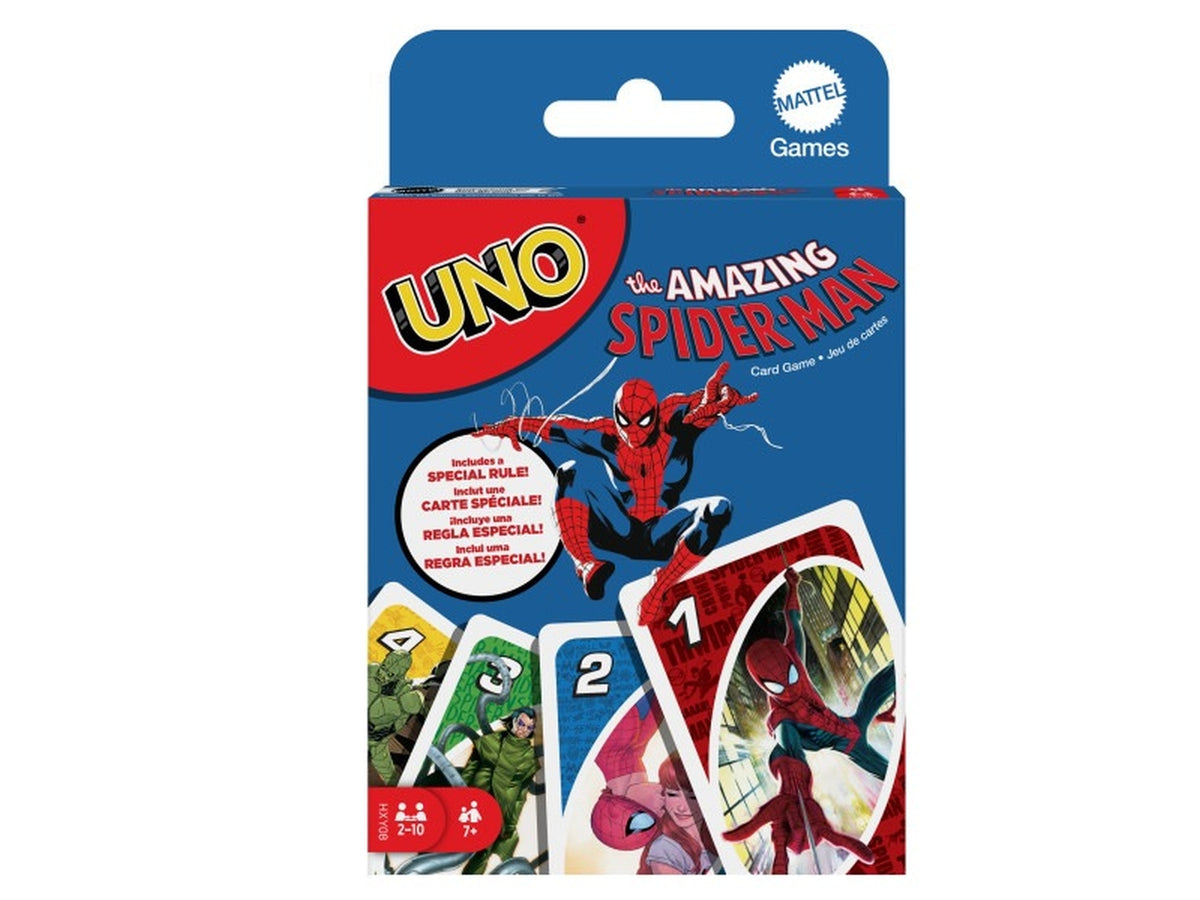 Mattel Games UNO - The Amazing Spiderman l'iconico gioco di carte per tutta la famiglia in un'edizione speciale giocattolo per bambini 7+ anni HXY08