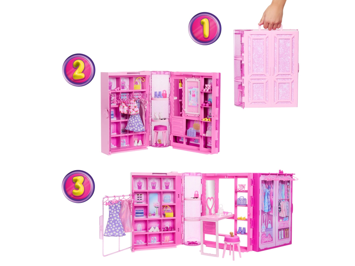 Barbie set da gioco dell' armadio dei sogni con bambola e accessori 3+ Mattel $