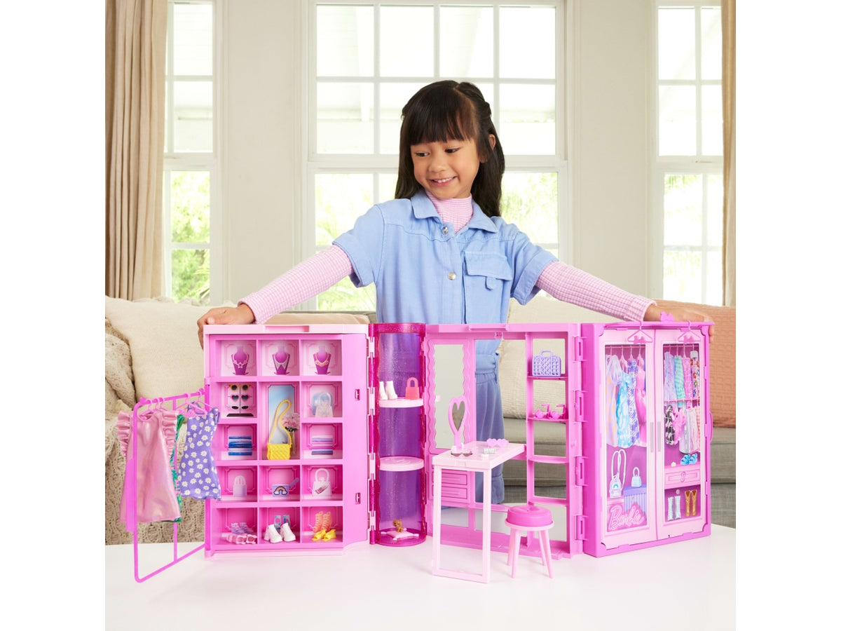 Barbie set da gioco dell' armadio dei sogni con bambola e accessori 3+ Mattel $