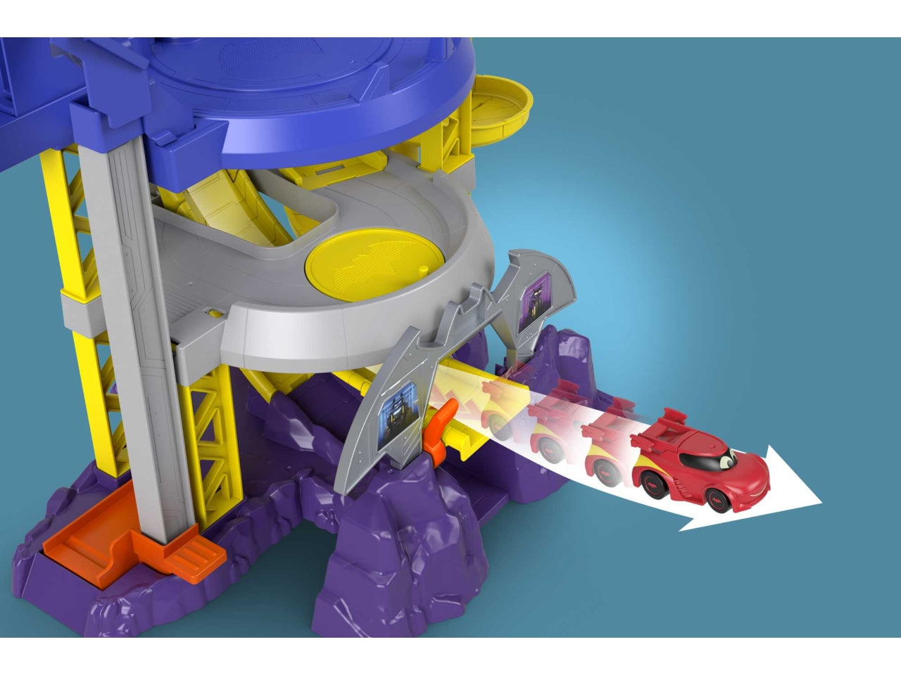 Batwheels Batcaverna DC, pista giocattolo con macchine per bambini 3+ Fisher-Price