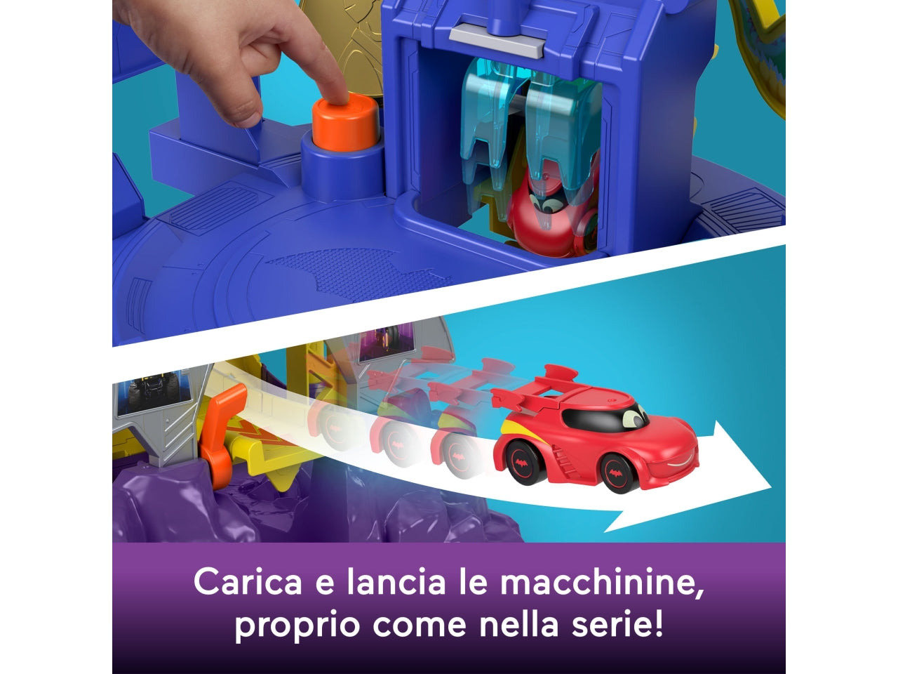 Batwheels Batcaverna DC, pista giocattolo con macchine per bambini 3+ Fisher-Price