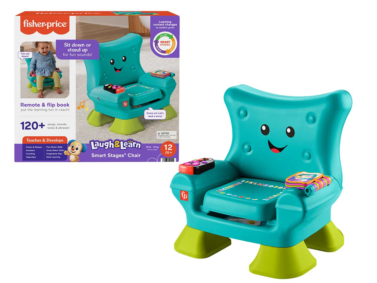 Laugh & Learn, Sedia giocattolo interattiva per bambini 1+ Fisher Price