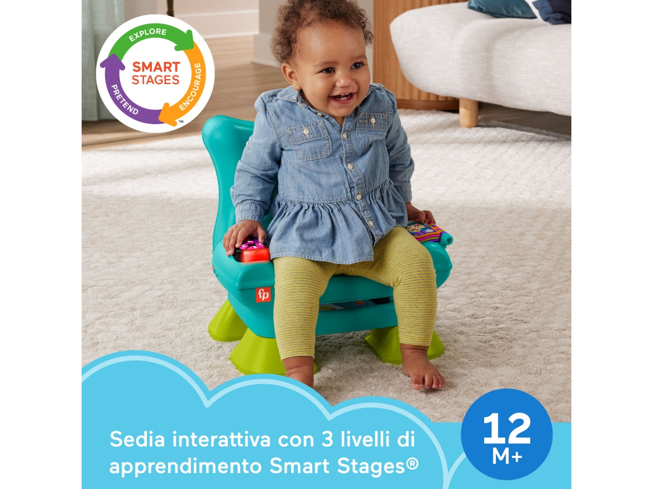 Laugh & Learn, Sedia giocattolo interattiva per bambini 1+ Fisher Price