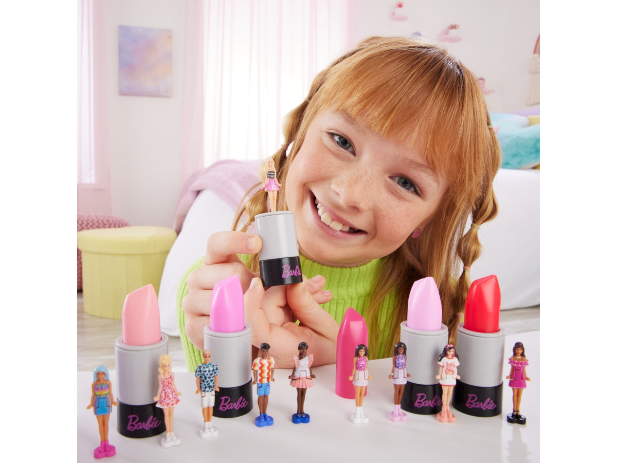 Barbie Mini barbieland fashionistas dolls, Rossetto con mini dolls a sopresa per bambine 4+ Mattel