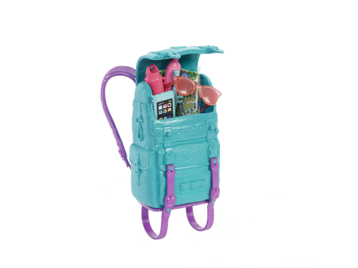 Barbie Siamo in Due Malibu in Campeggio Bambola Bionda con Cagnolino, Zaino, Sacco a Pelo e Accessori da Campeggio, Giocattolo per Bambini 3+ Anni - Mattel