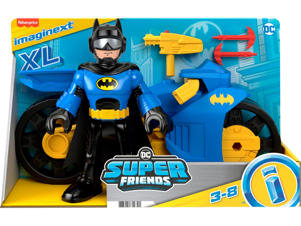 Giocattolo Batman Imaginext DC Super Friends Batmoto XL e Batman | Mattel