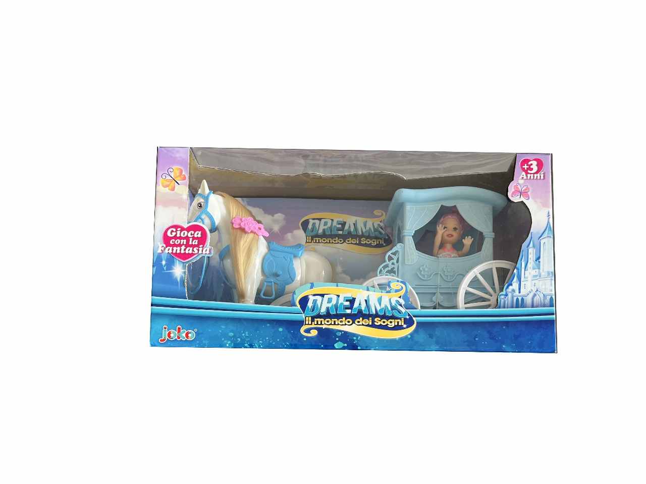 Bambola con cavallo e acc. blue toy0706