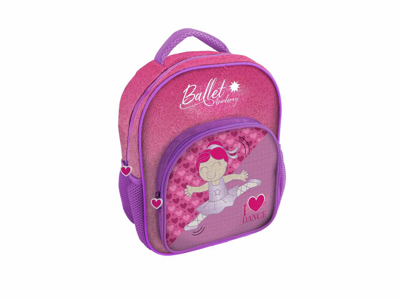 Zaino per la scuola rosa in tessuto 30x24x14cm 230 g - 1 zaino$
