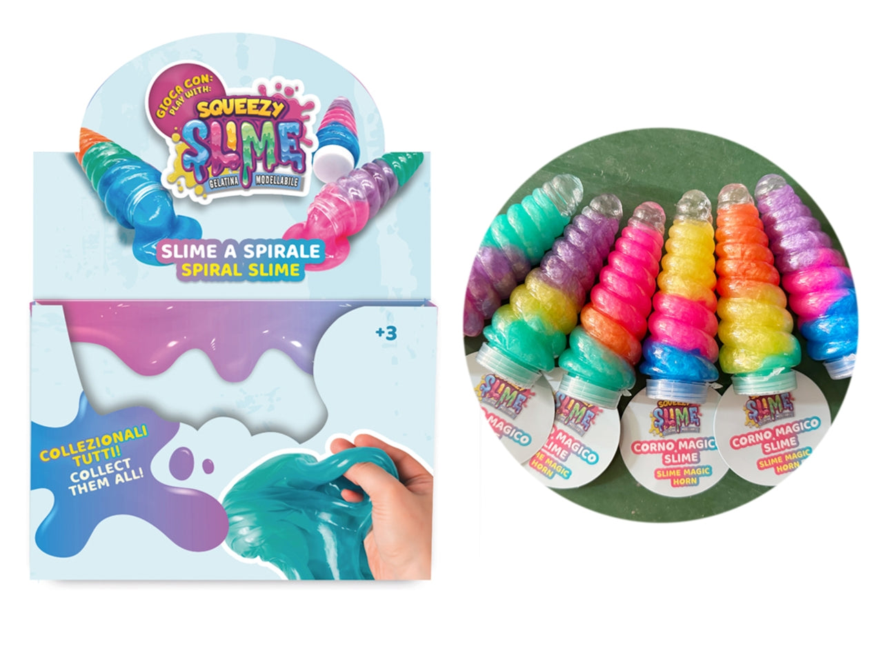 Slime in contenitore spirale
