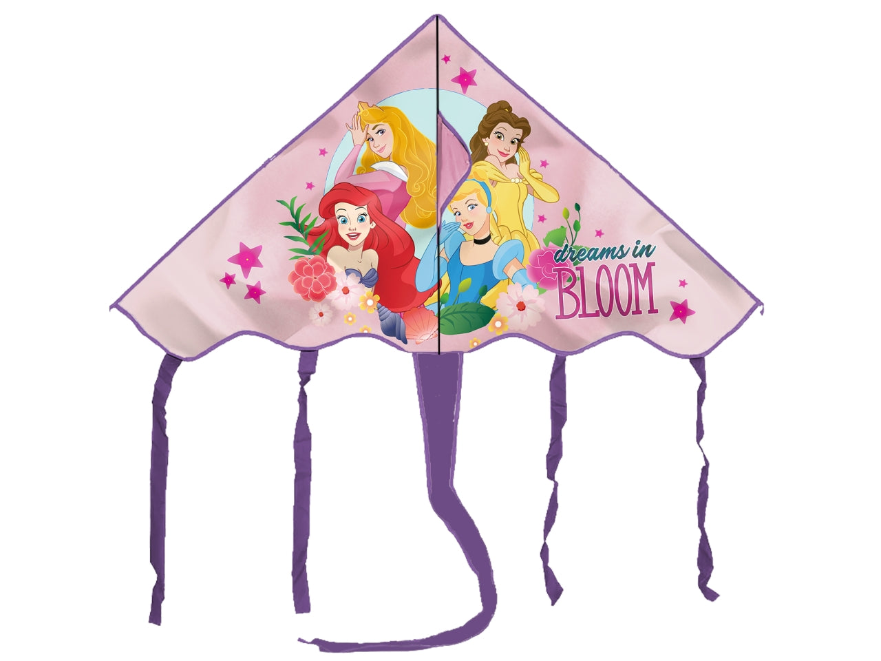 Aquilone per bambina Principesse Disney età 3+ rosa e viola in plastica 95 cm