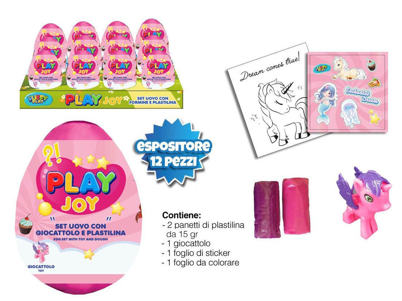 Uovo sorpresa cancelleria gioco bimba rosa, animali e principesse, età +3 - MC Group