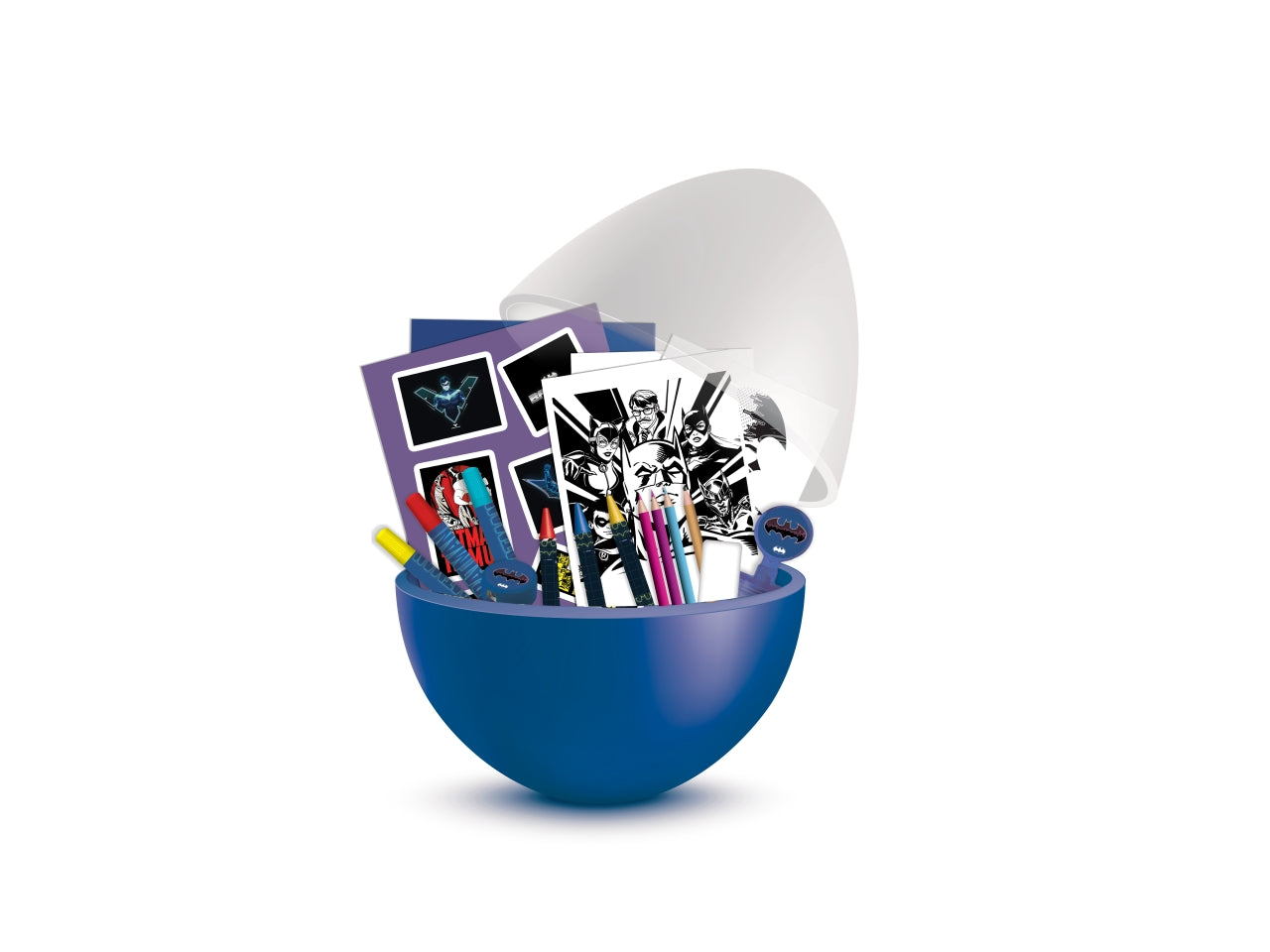 Kit colori per bambino Batman, ideale per colorare e disegnare - 20cm x diametro 10cm - MC Group