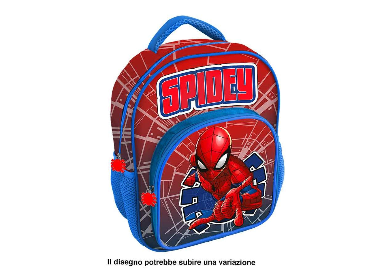 Zaino asilo Spiderman per bambino in tessuto rosso e blu 24x30x10 cm - MC Group