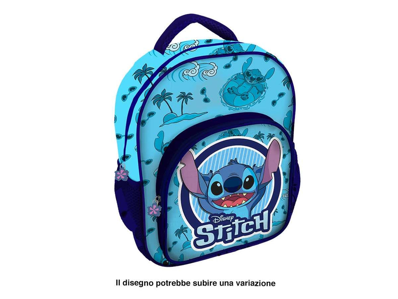 Zaino asilo Stitch per bambini in tessuto azzurro e blu 24x30x10 cm - MC Group