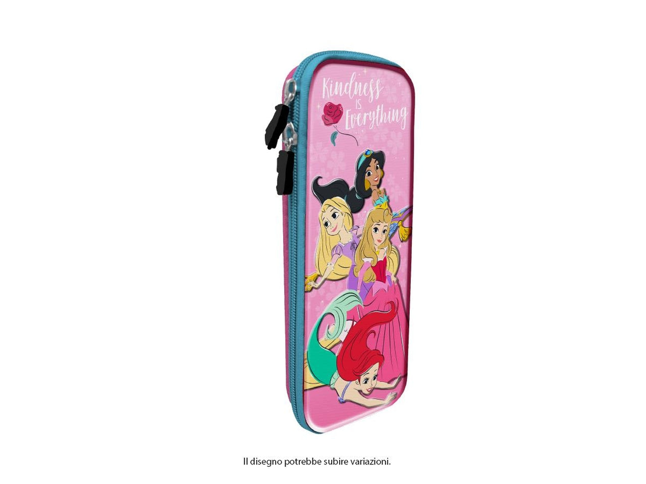 Astuccio ovale rigido Principesse 3D per bambine ad 1 zip - Mc Group$