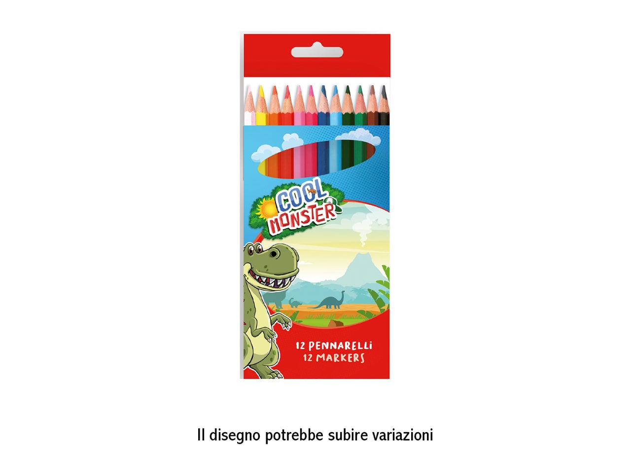 Matite colorate in legno dinosauro assortiti, confezione da 12