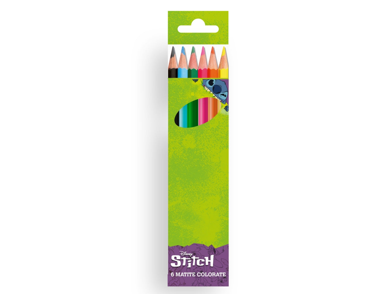 Stitch colori a matita, confezione da 6 pastelli - Mc Group