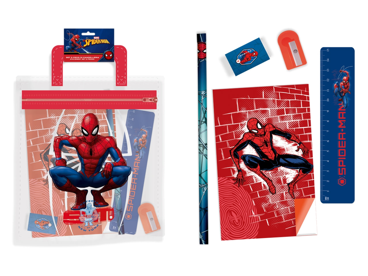 Spiderman set cancelleria album da disegno e accessori 24x18 cm - MC Group
