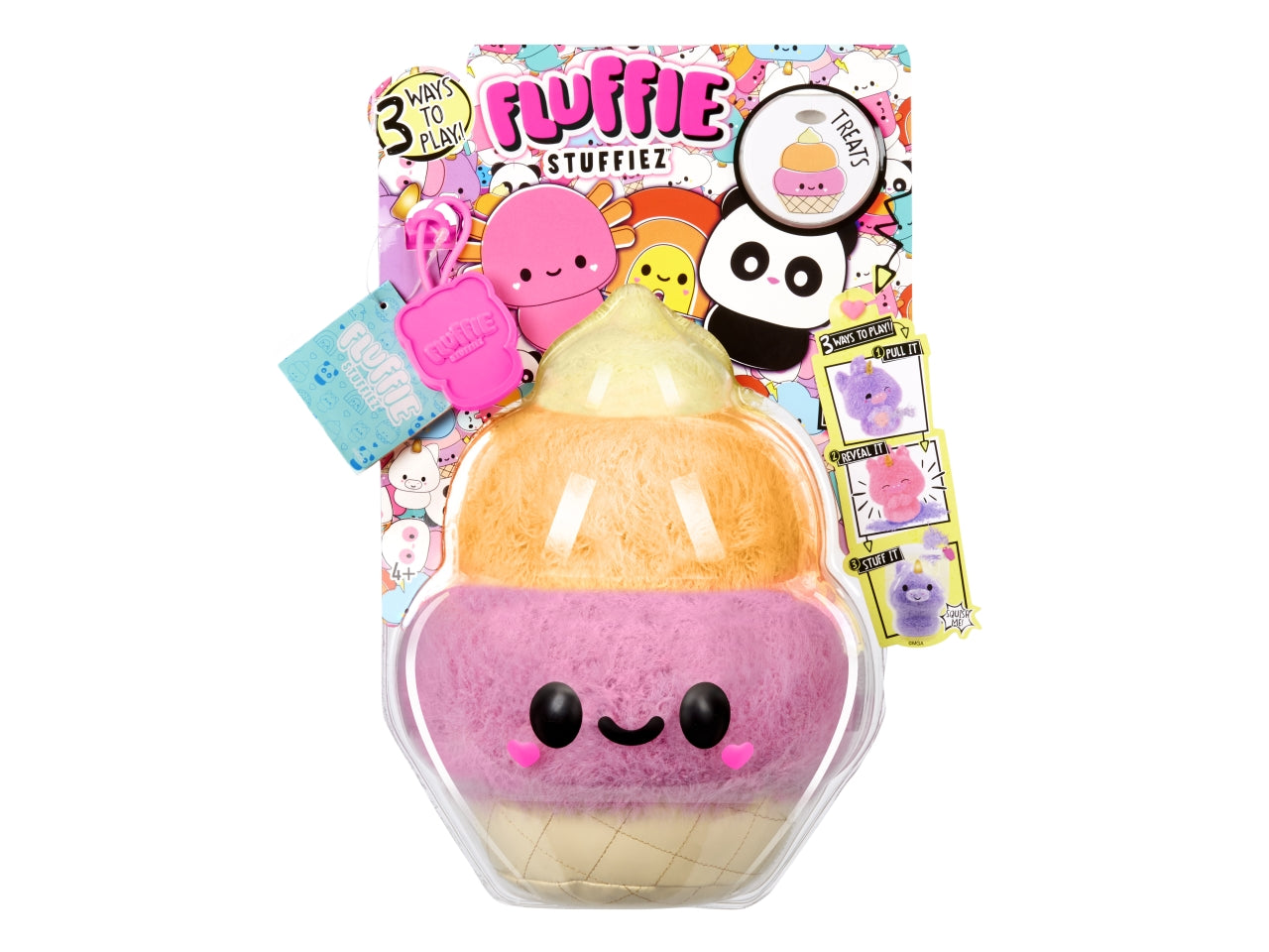 Fluffie stuffiez small plush in sidekick - assortiti