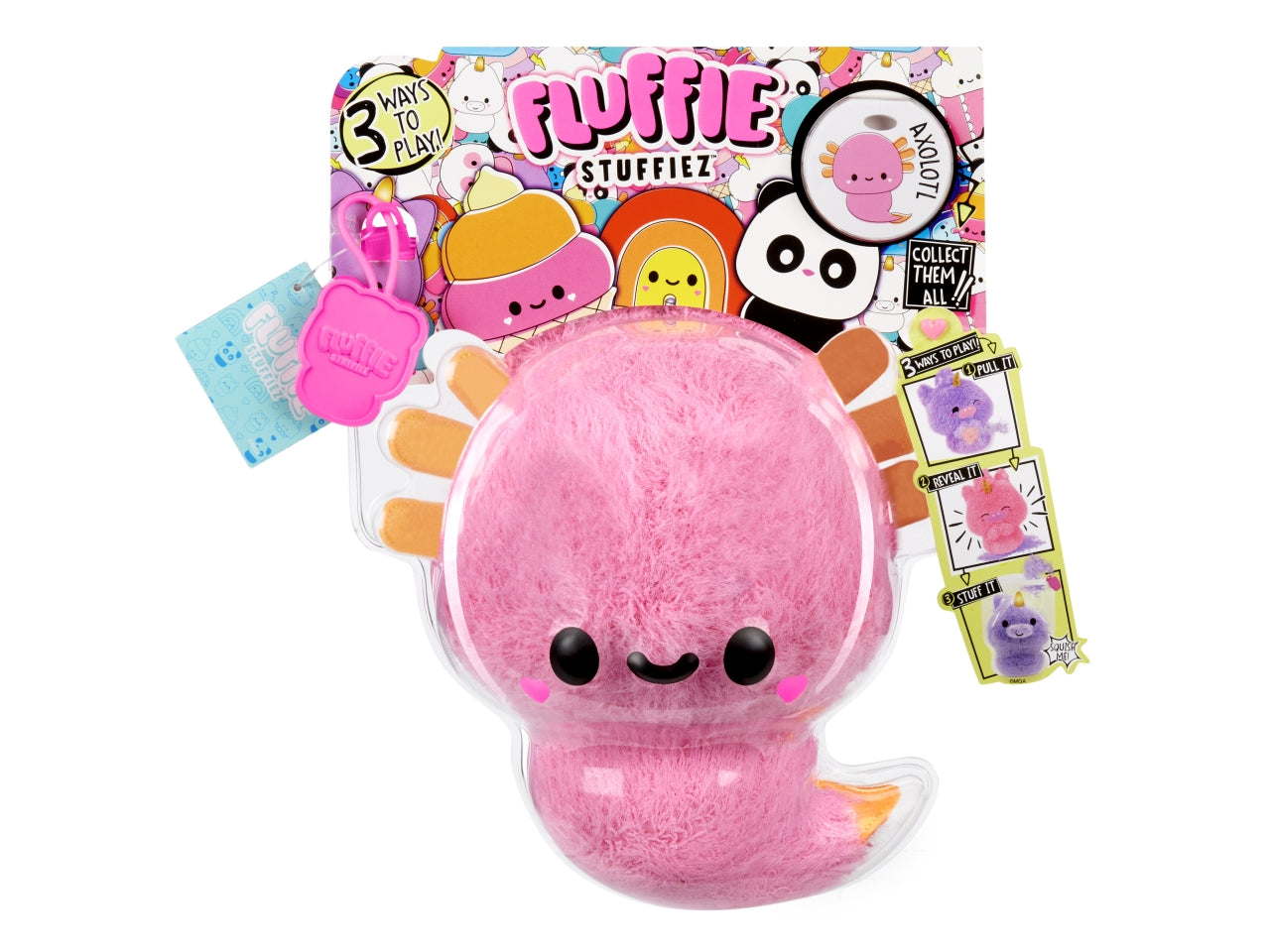 Fluffie stuffiez small plush in sidekick - assortiti