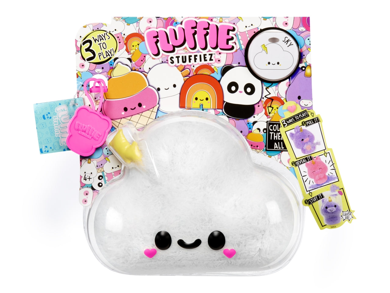 Fluffie stuffiez small plush in sidekick - assortiti
