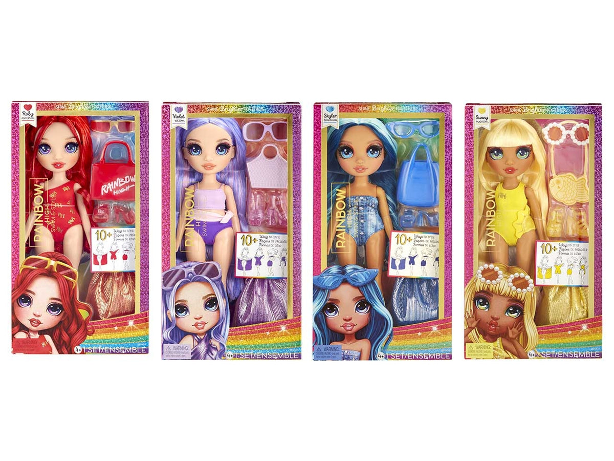 Rainbow high swim & style fashion dolls assortiti $