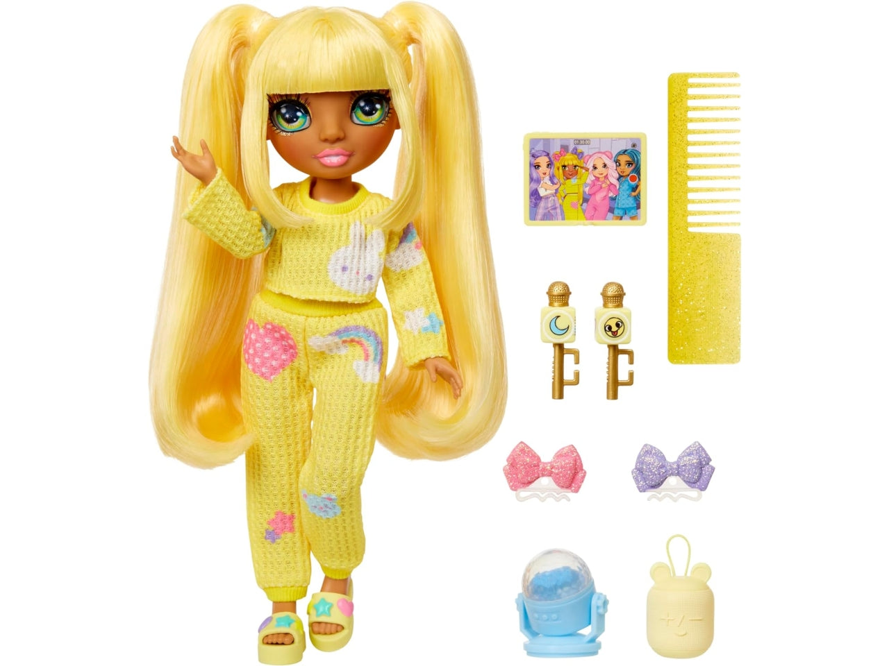 Rainbow junior high pj party fashion doll Sunny, bambola con accessori, 4+ anni Mga