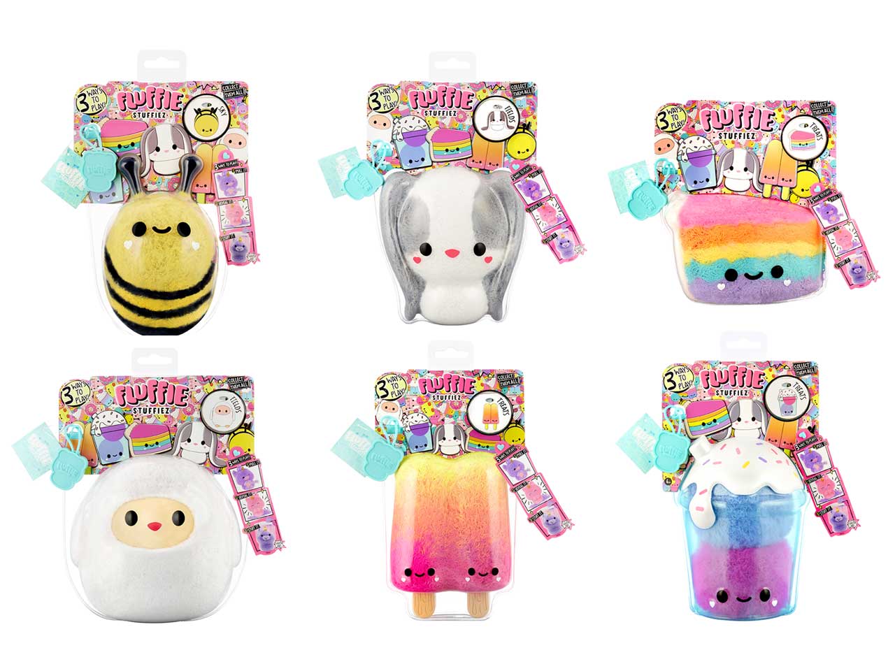 Fluffie stuffiez small plush sidekick con custodia, assortiti, 4+ anni - Mga