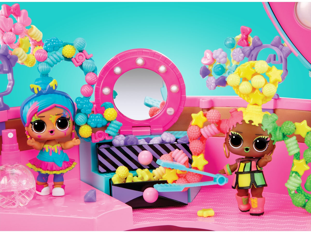 LOL Surprise Hair Beads Salon: Set Gioco Multicolor in Plastica con 100 Accessori per Capelli, Specchio e Bambola - Età 4+ | MGA Entertainment