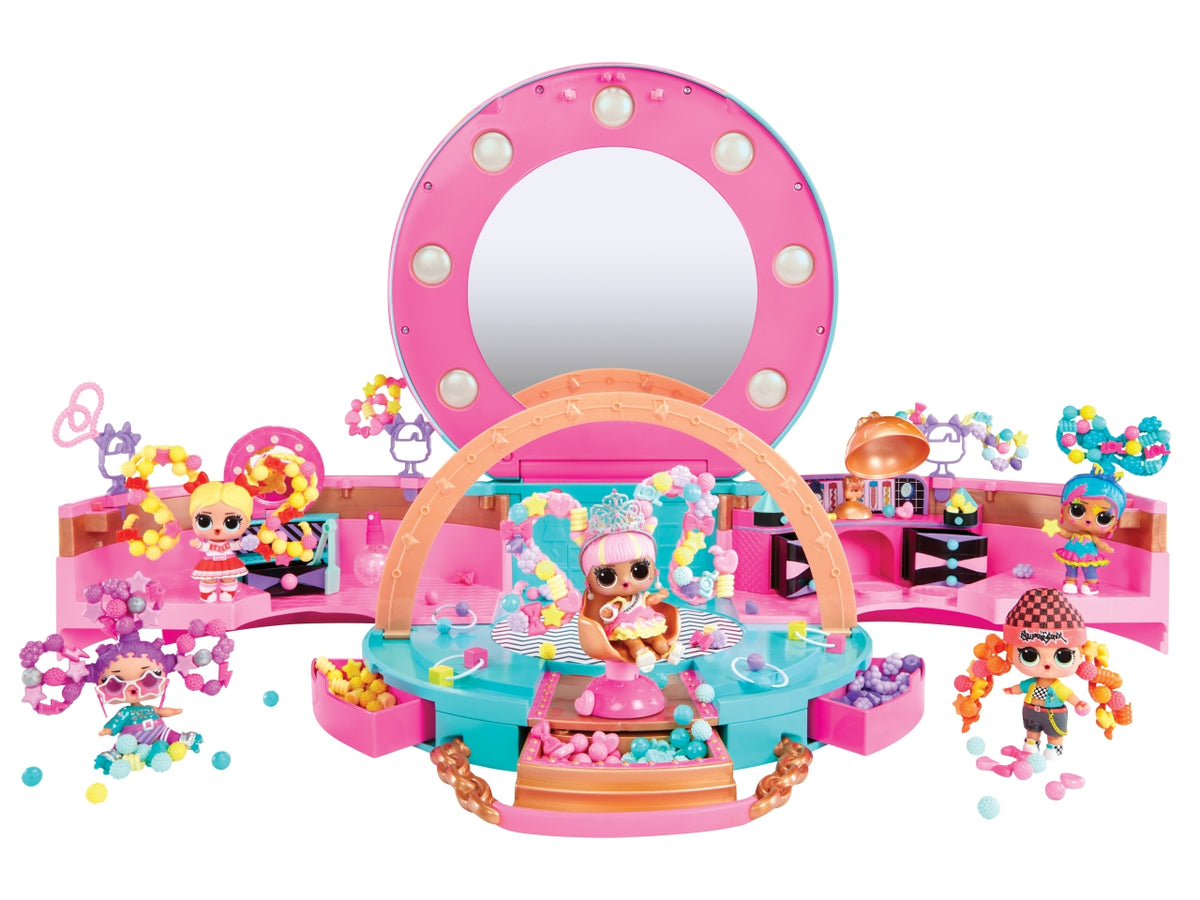 LOL Surprise Hair Beads Salon: Set Gioco Multicolor in Plastica con 100 Accessori per Capelli, Specchio e Bambola - Età 4+ | MGA Entertainment