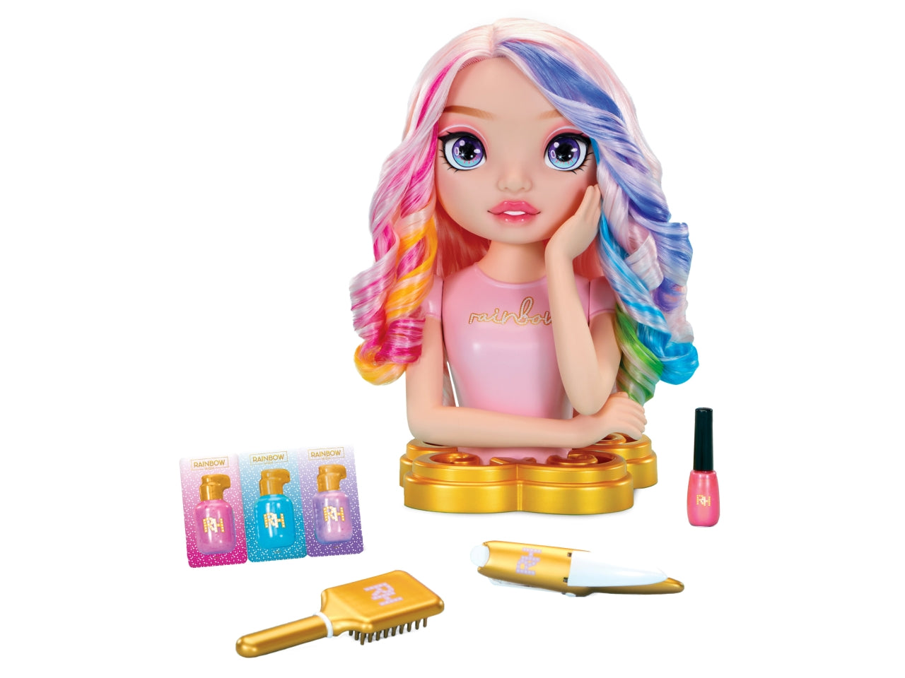 Rainbow High Styling Head Playset: Set di Gioco Multicolor con Testa da Pettinare, Smalti e Accessori, Gioco Unisex per Bambini 4+
