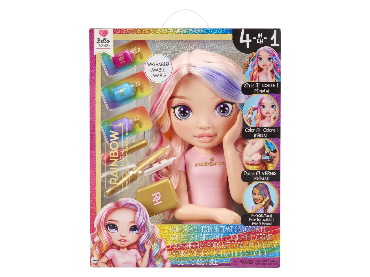 Rainbow High Styling Head Playset: Set di Gioco Multicolor con Testa da Pettinare, Smalti e Accessori, Gioco Unisex per Bambini 4+