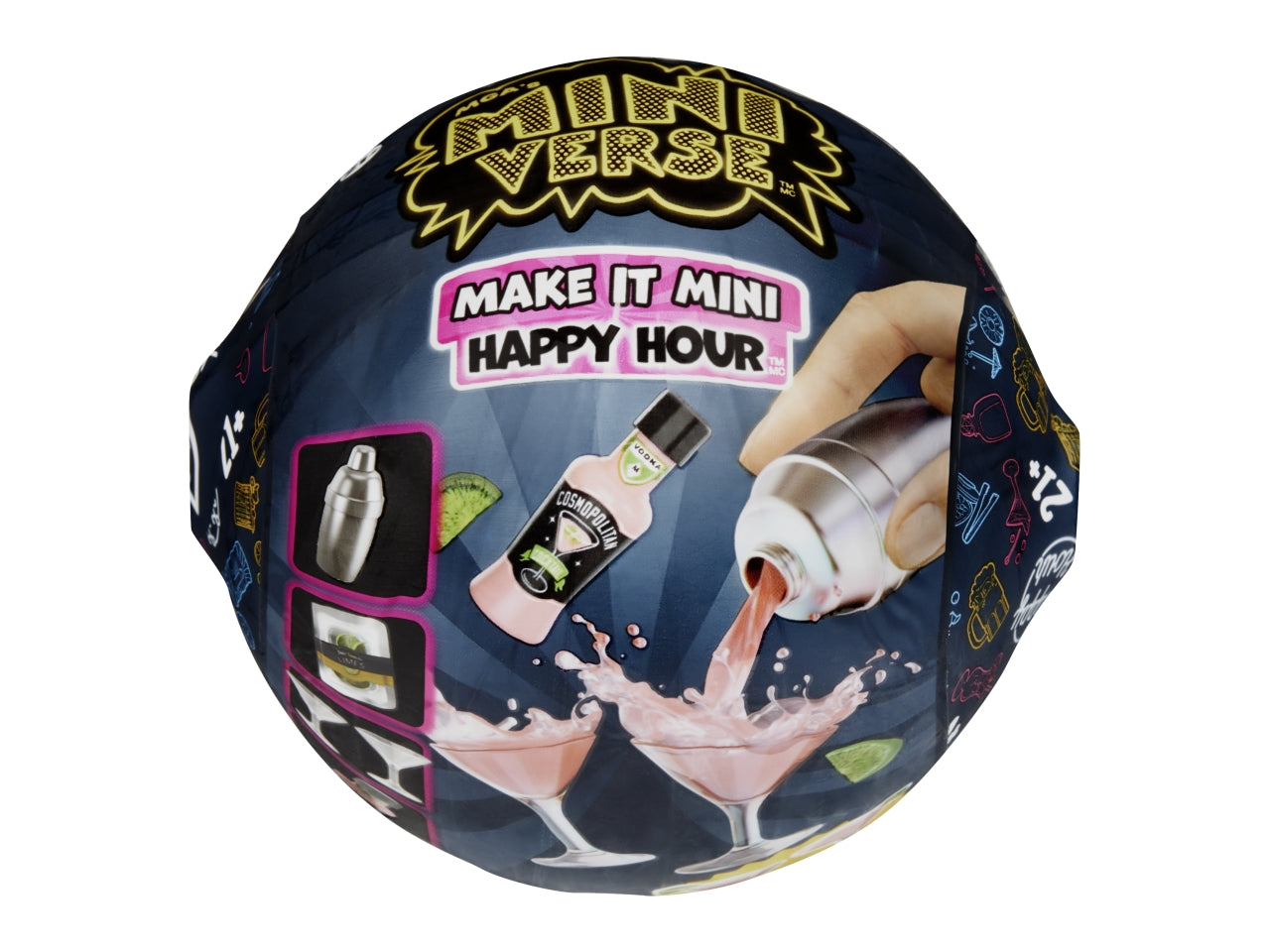 MGA's Miniverse - Make It Mini Happy Hour: Set Fai-da-Te con Sfera e Accessori in Miniatura per Creare Cocktail da Collezione, Gioco Unisex per Bambini 8+ | MGA Entertainment $