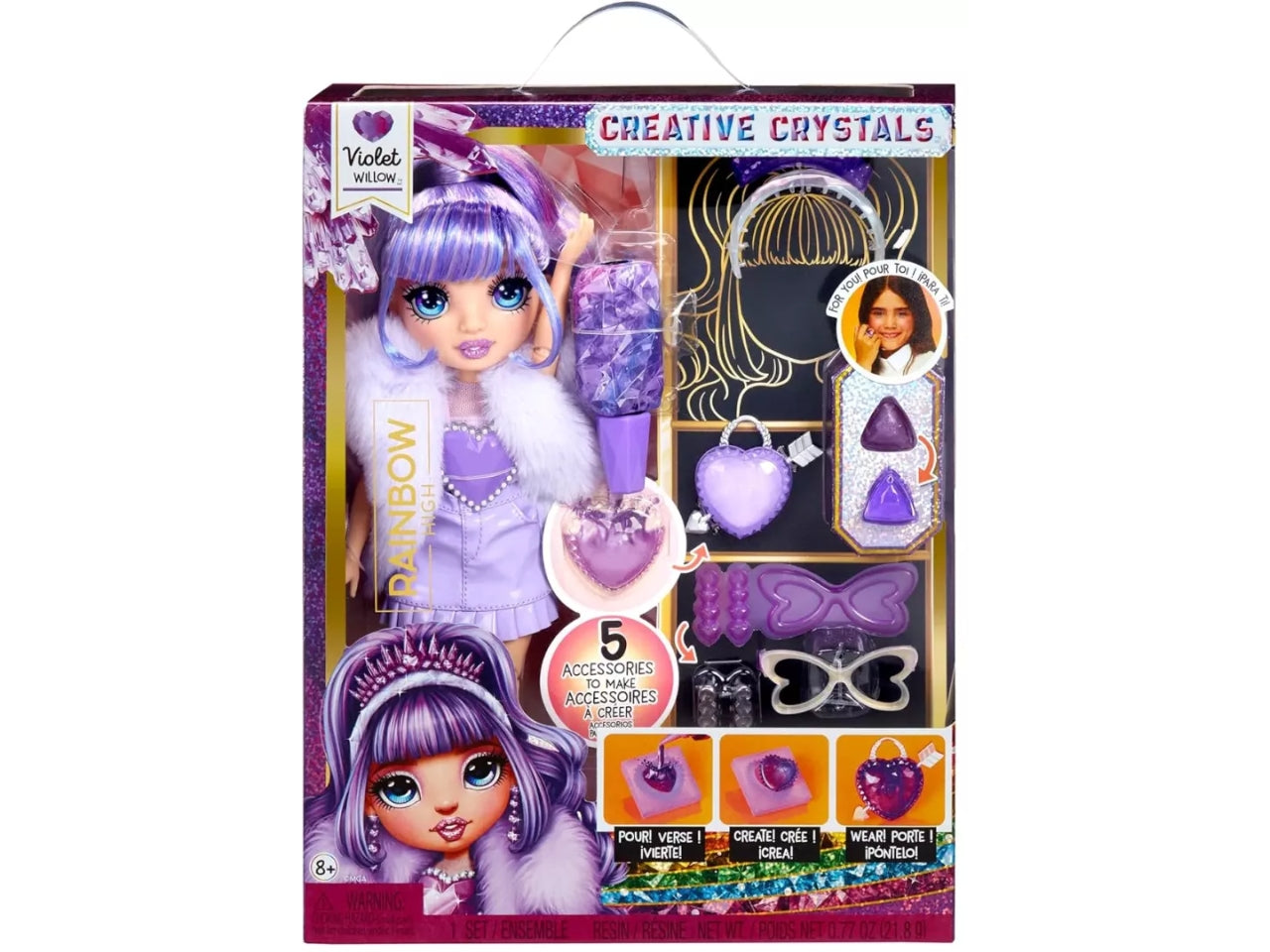 Rainbow High creative crystals fashion doll violet per età 8+ | Mga