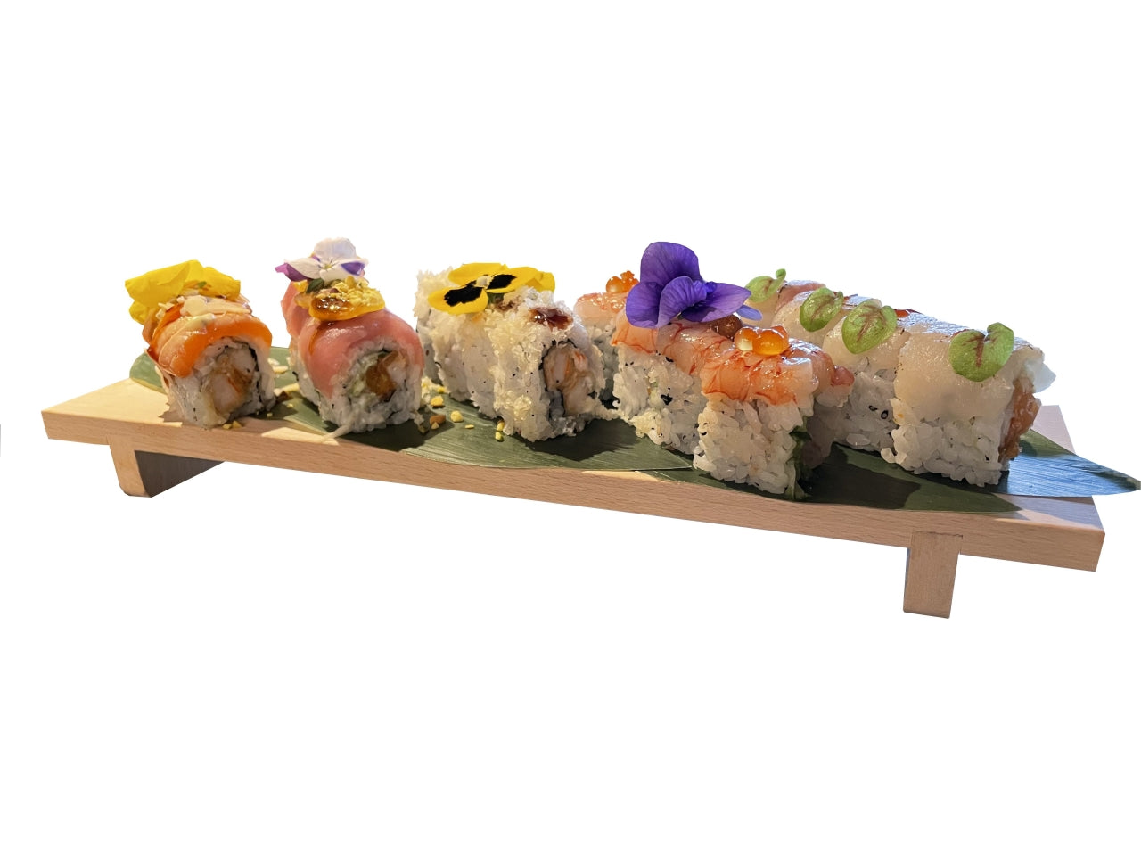 Tavoletta per sushi in massello faggio naturale 45x10x3 cm, made in Italy - Meeting