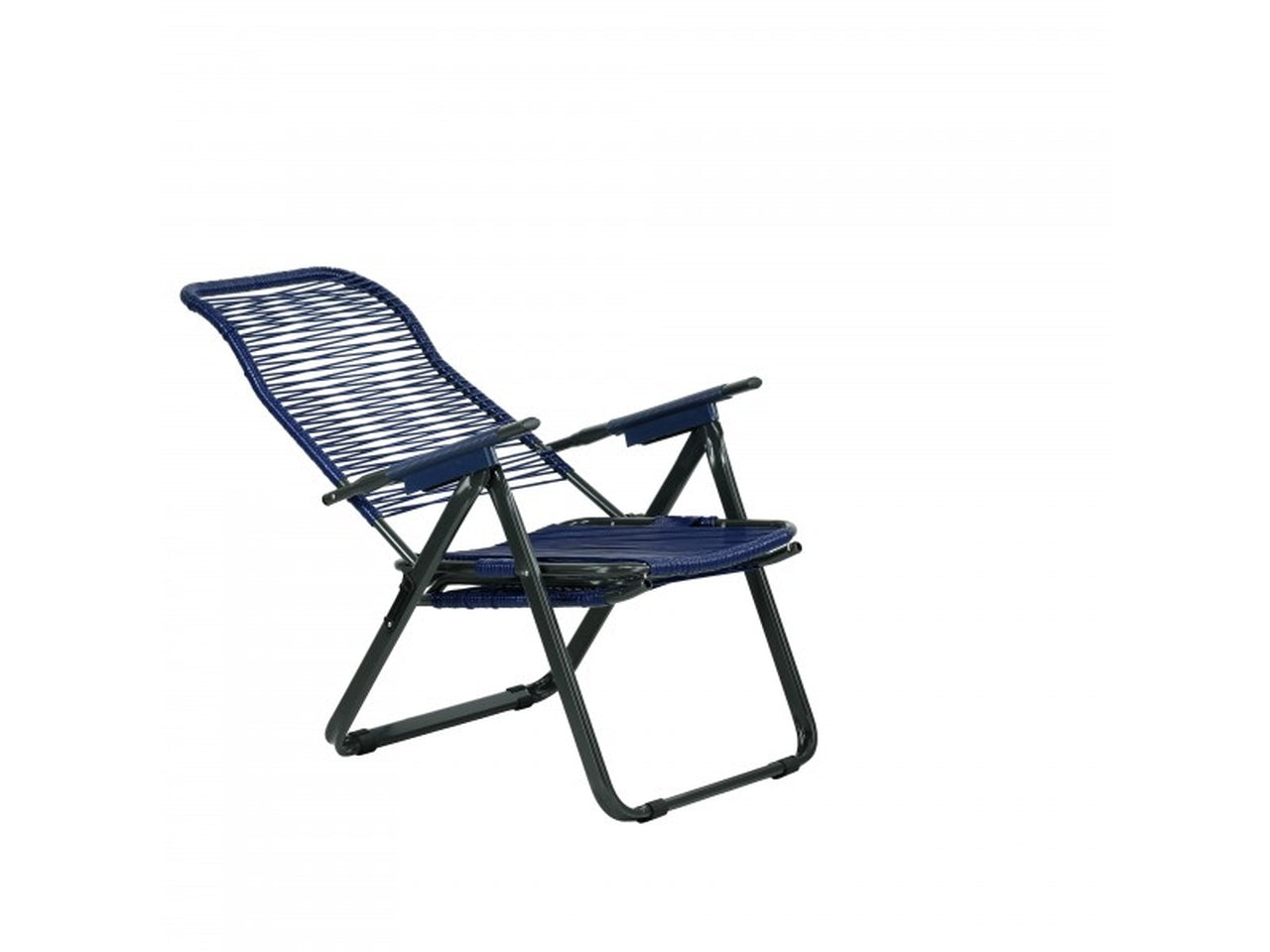 Sdraio pieghevole cordonata in PVC con 5 posizioni regolabili e poggiapiedi ,struttura in acciaio - colori assortiti