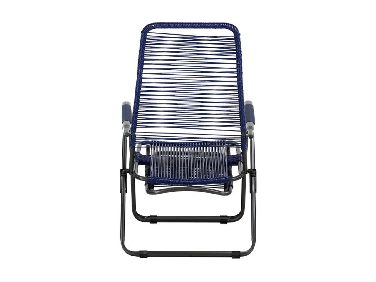 Sdraio pieghevole cordonata in PVC con 5 posizioni regolabili e poggiapiedi ,struttura in acciaio - colori assortiti