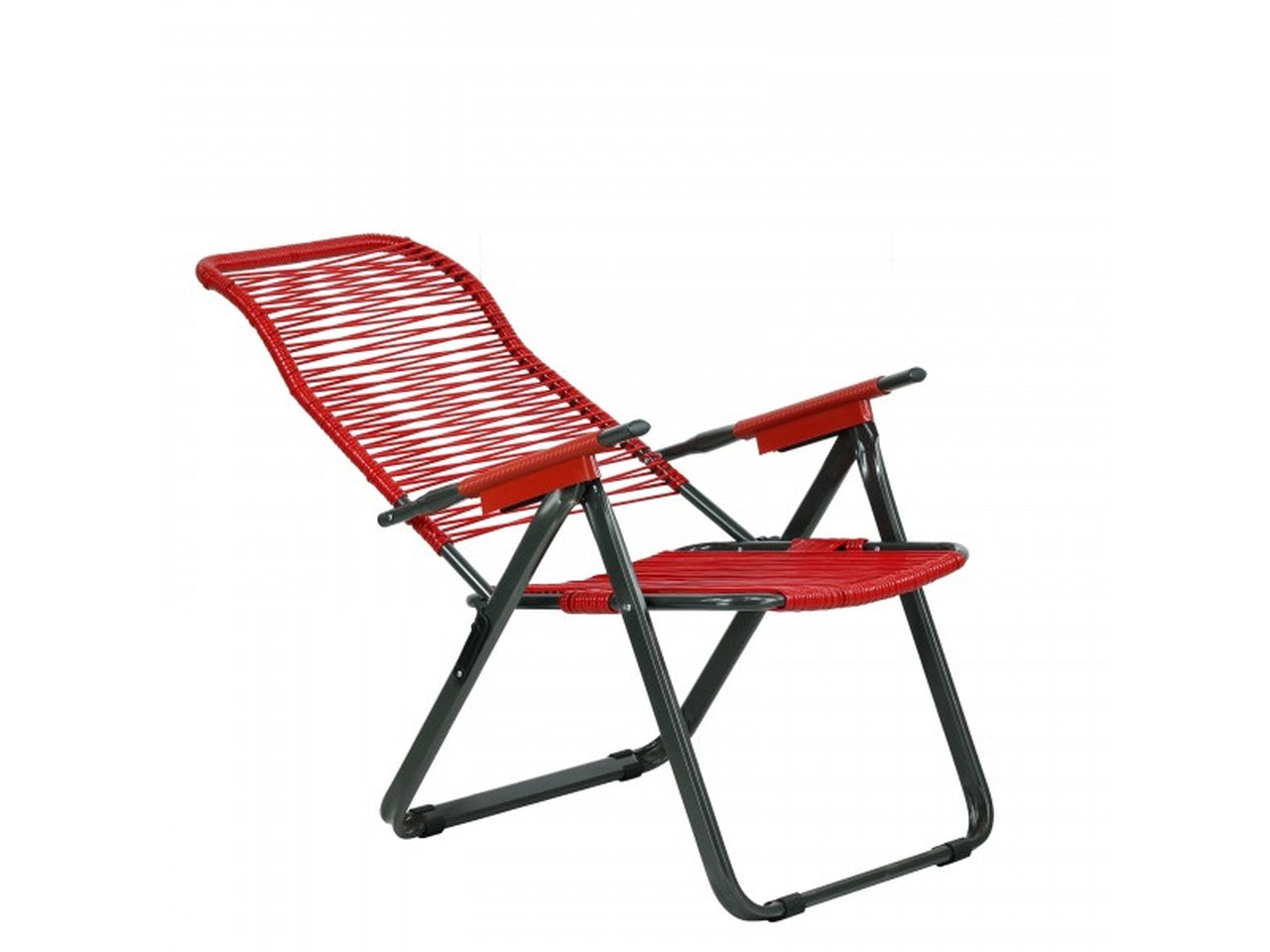 Sdraio pieghevole cordonata in PVC con 5 posizioni regolabili e poggiapiedi ,struttura in acciaio - colori assortiti