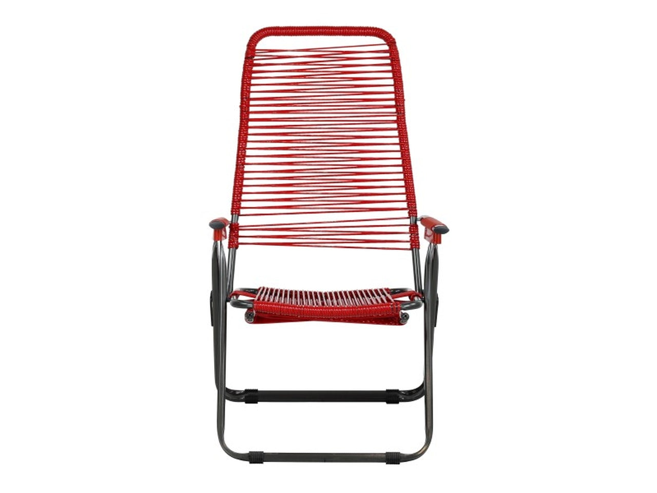 Sdraio pieghevole cordonata in PVC con 5 posizioni regolabili e poggiapiedi ,struttura in acciaio - colori assortiti