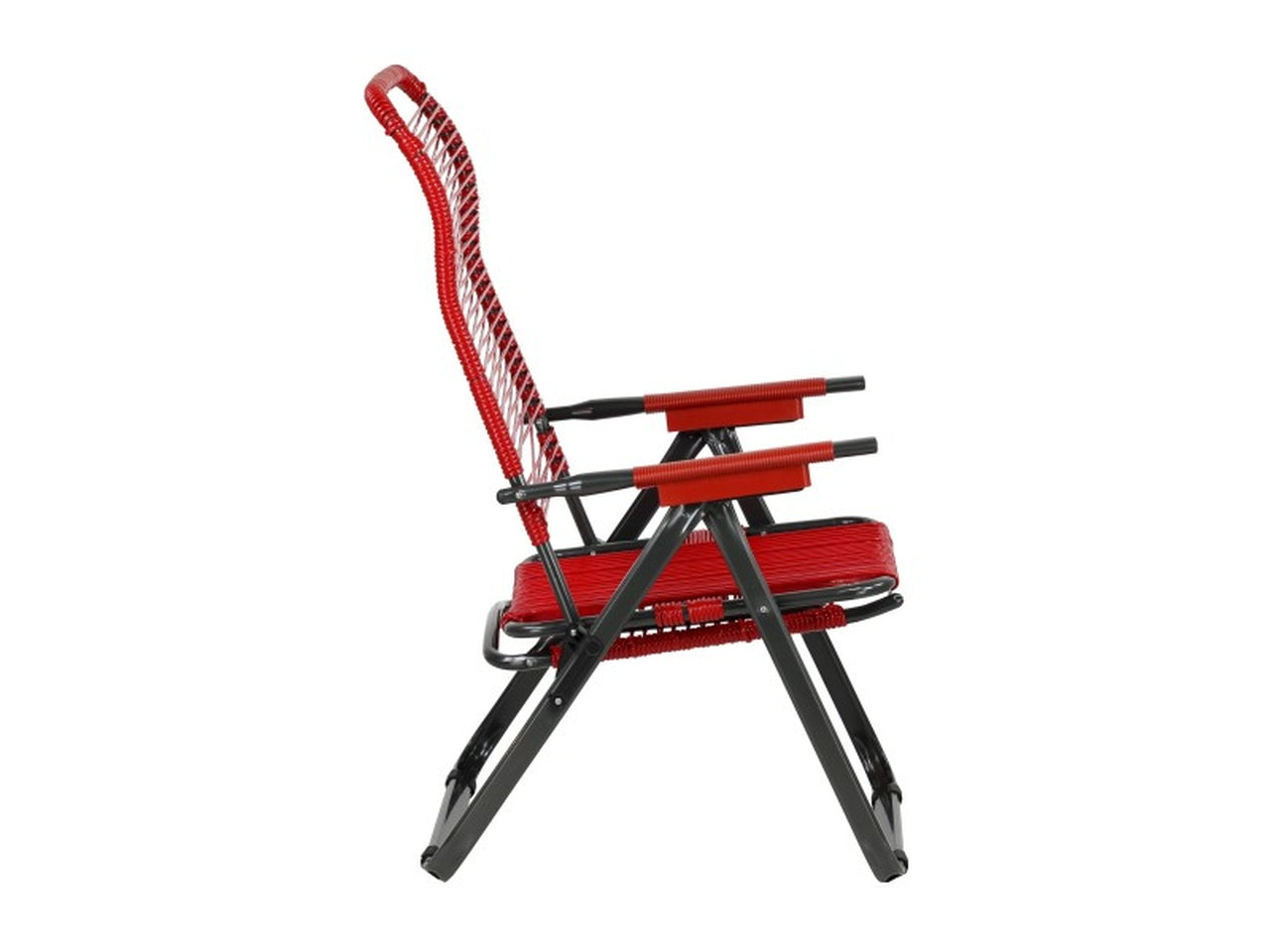 Sdraio pieghevole cordonata in PVC con 5 posizioni regolabili e poggiapiedi ,struttura in acciaio - colori assortiti