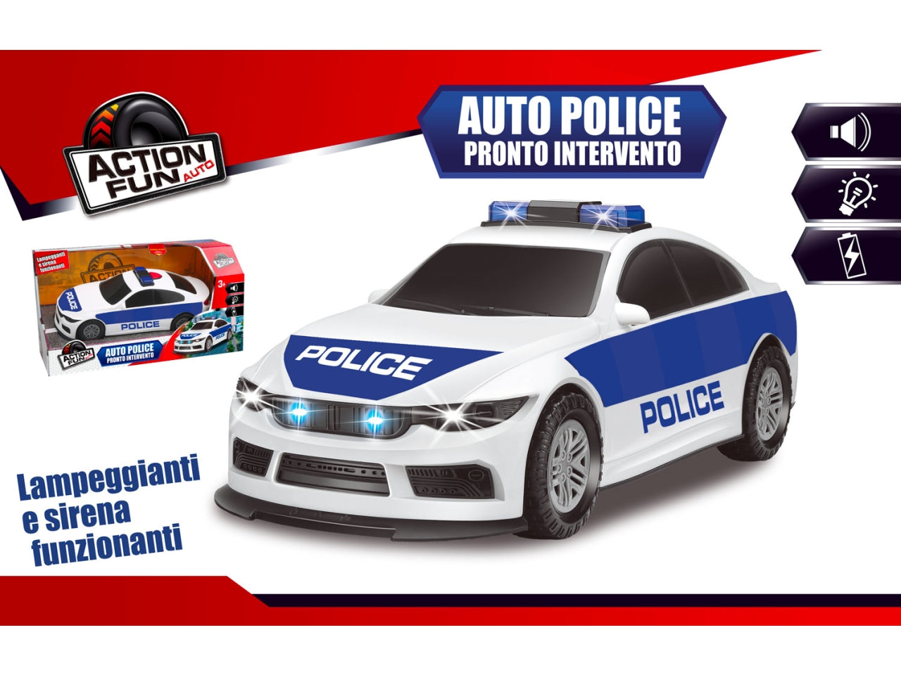 Auto police grande luci suoni frizione