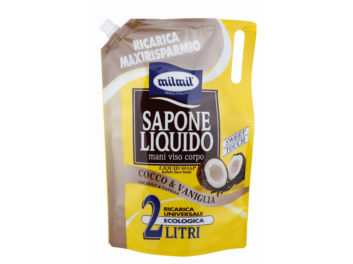 Milmil ricarica sapone liquido al cocco e vaniglia 2000ml$