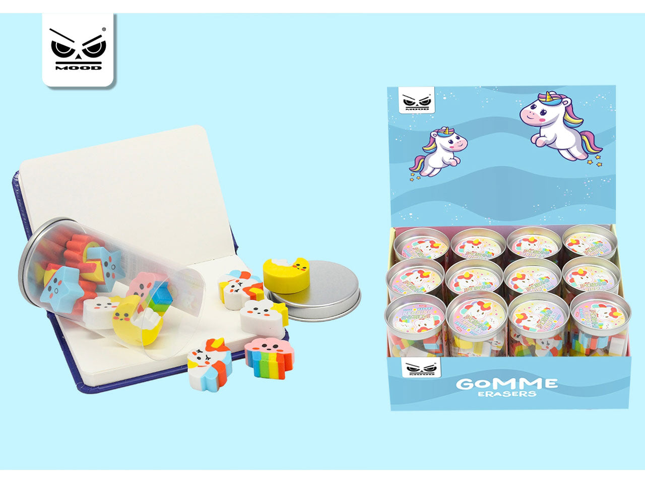 Gommine mini unicorno il set contiene 12 gommine