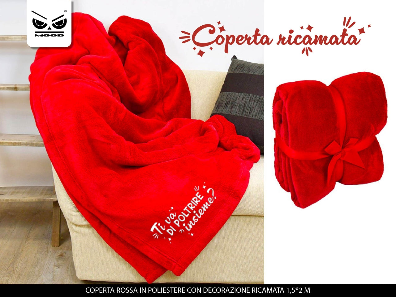 Coperta rossa ti va di poltrire insieme?