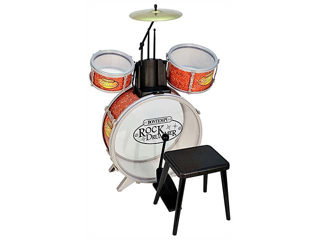 Batteria classica 4 elementi, con sgabello e 2 bacchette