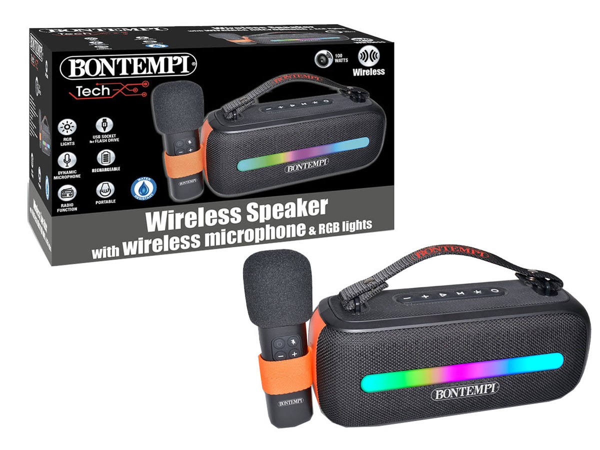 Cassa portatile wireless con microfono