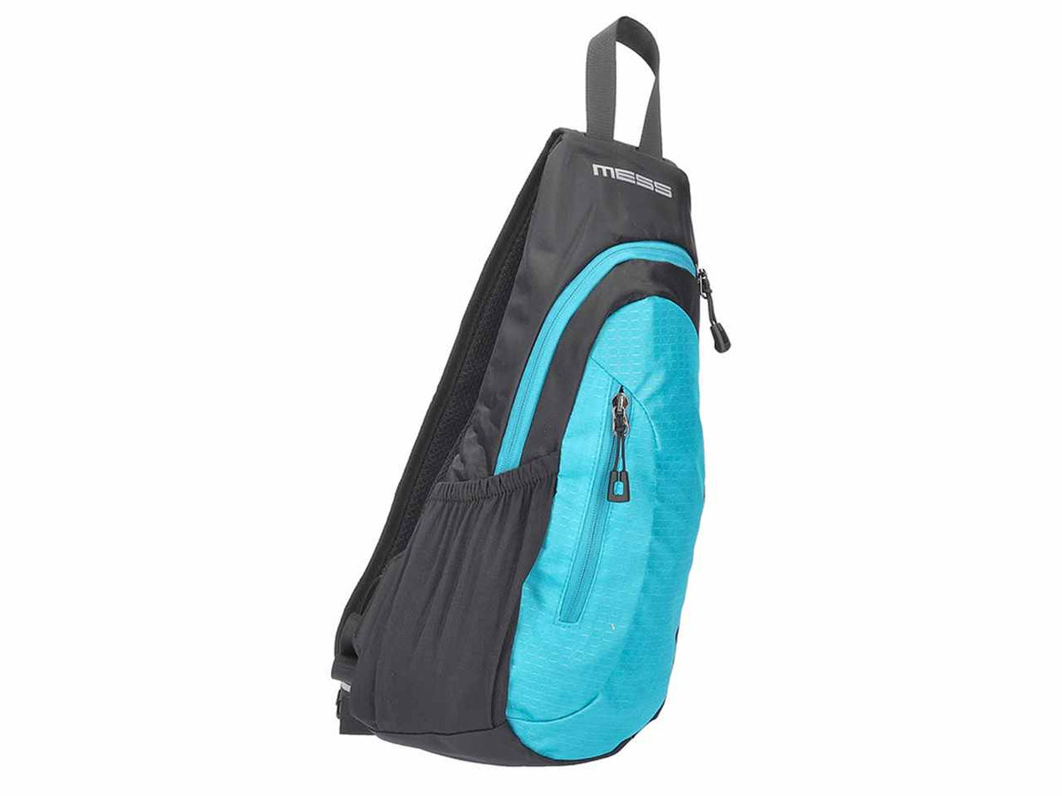 Monospalla sport multitasche colore nero e turchese