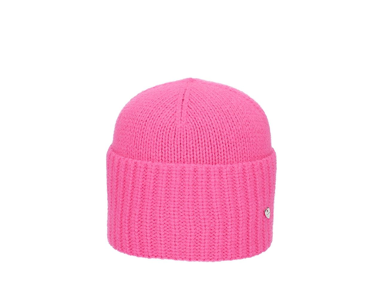 Berretto con maxi risvolto colore fuxia